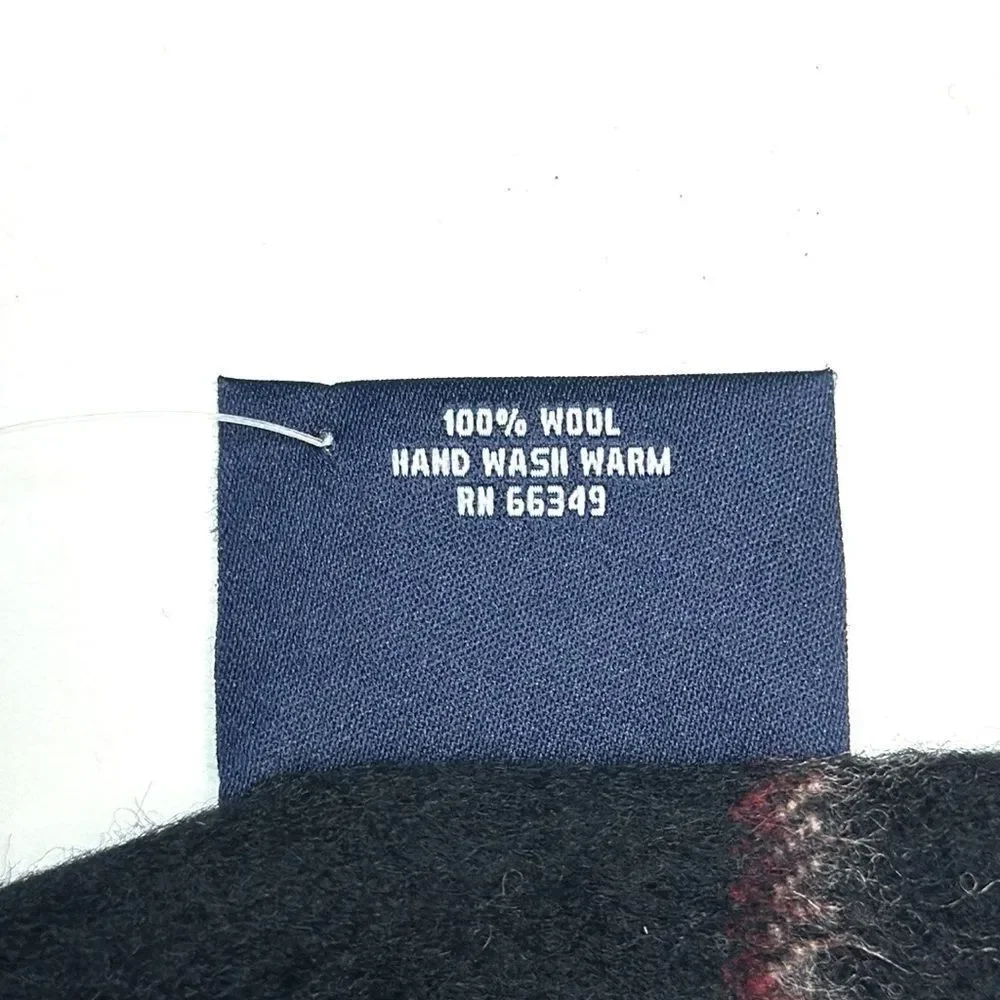 New Grant Thomas Wool Scarf Black Windowpane Men’s NWT